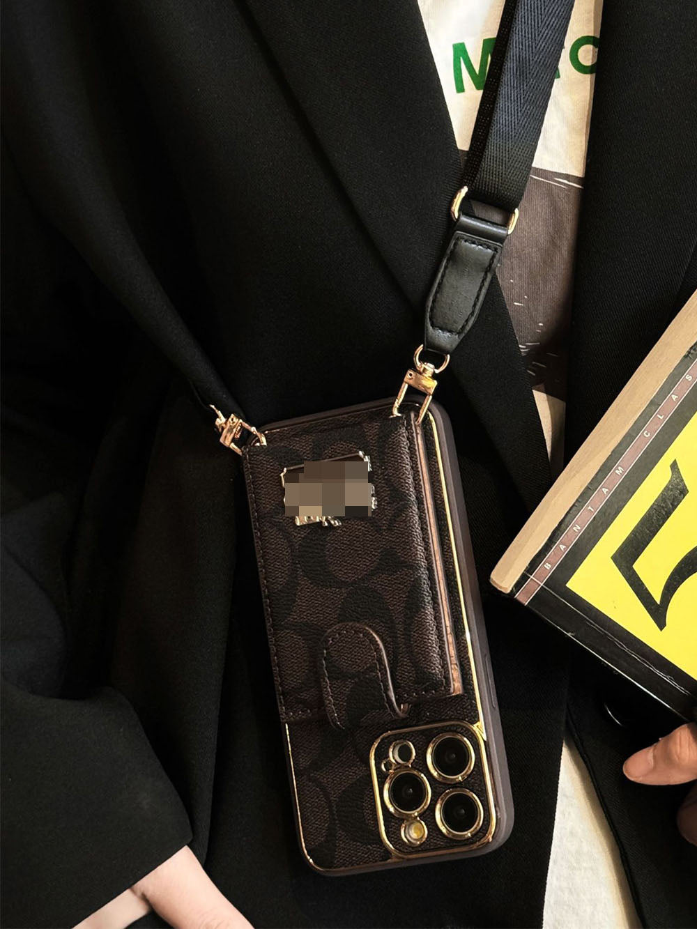 Coach IPhone Case With Card Holder and strap