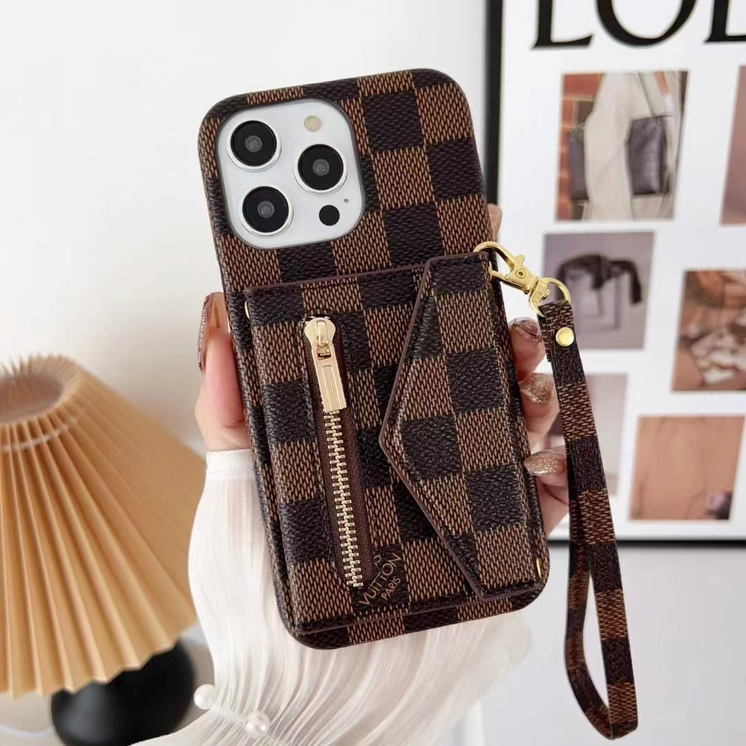 LV LEATHER WALLET PHONE CASE