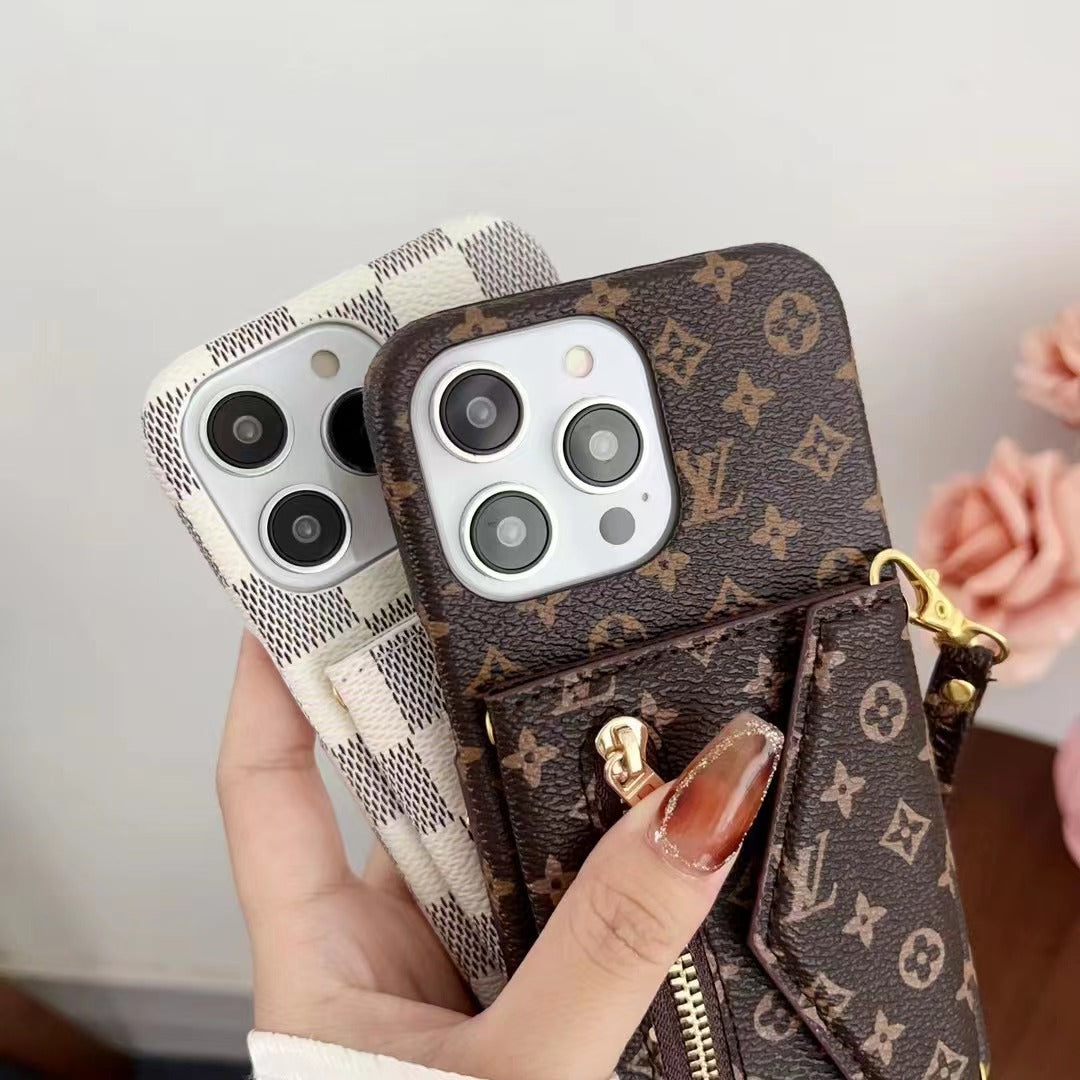 LV LEATHER WALLET PHONE CASE