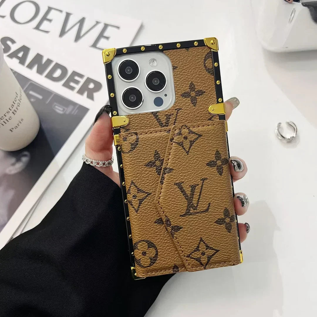 Designer Louis Vuitton IPhone Case With Wallet Card Holder